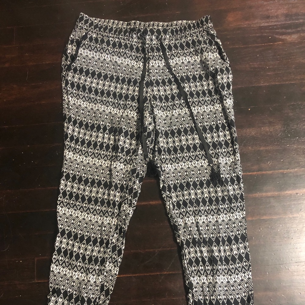 Black and White Patterned Joggers